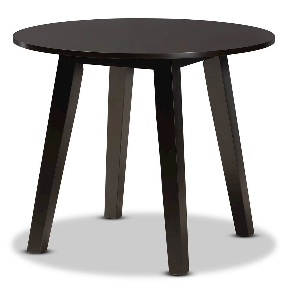 Grey Fabric Upholstered and Dark Brown Finished Wood 5-Piece Dining Set