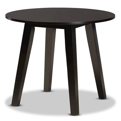 Grey Fabric Upholstered and Dark Brown Finished Wood 5-Piece Dining Set