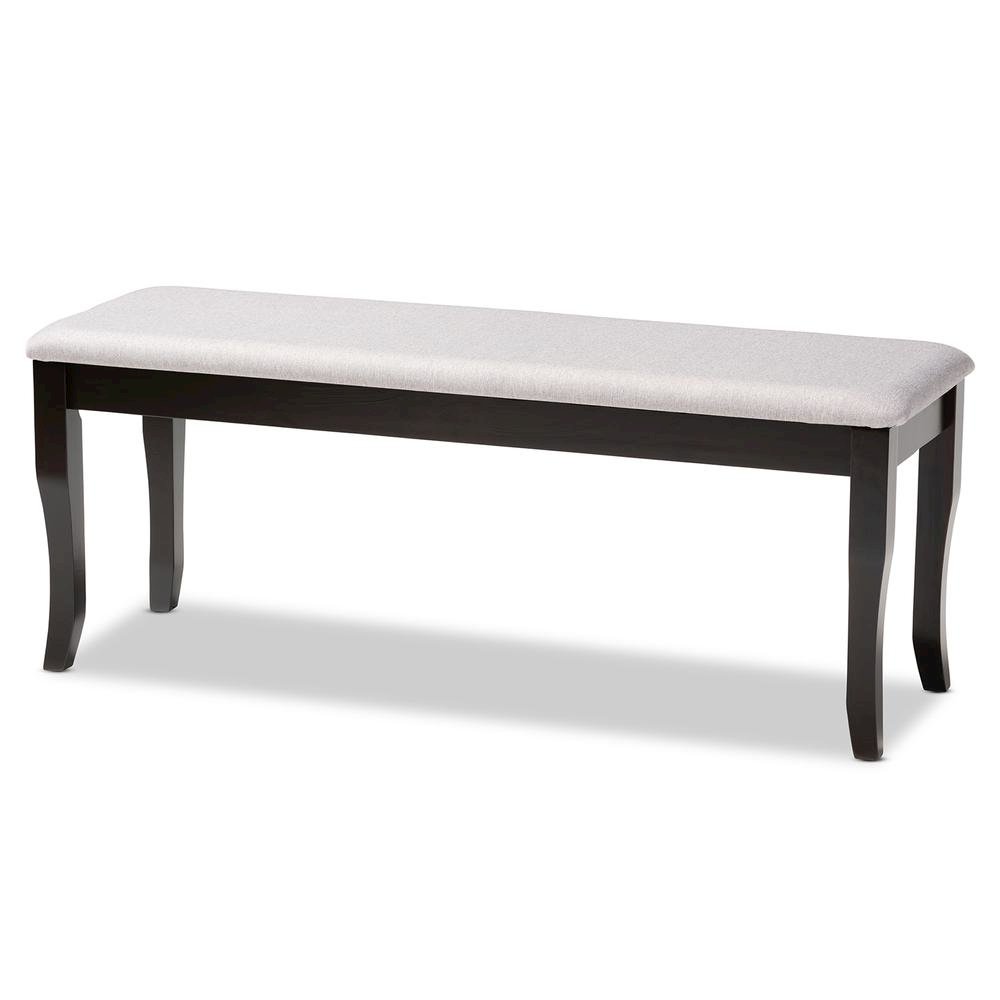 Grey Fabric Upholstered and Dark Brown Finished Wood 6-Piece Dining Set