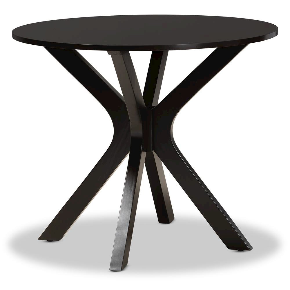 Grey Fabric Upholstered and Dark Brown Finished Wood 5-Piece Dining Set