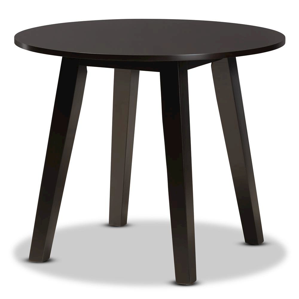 Grey Fabric Upholstered and Dark Brown Finished Wood 5-Piece Dining Set
