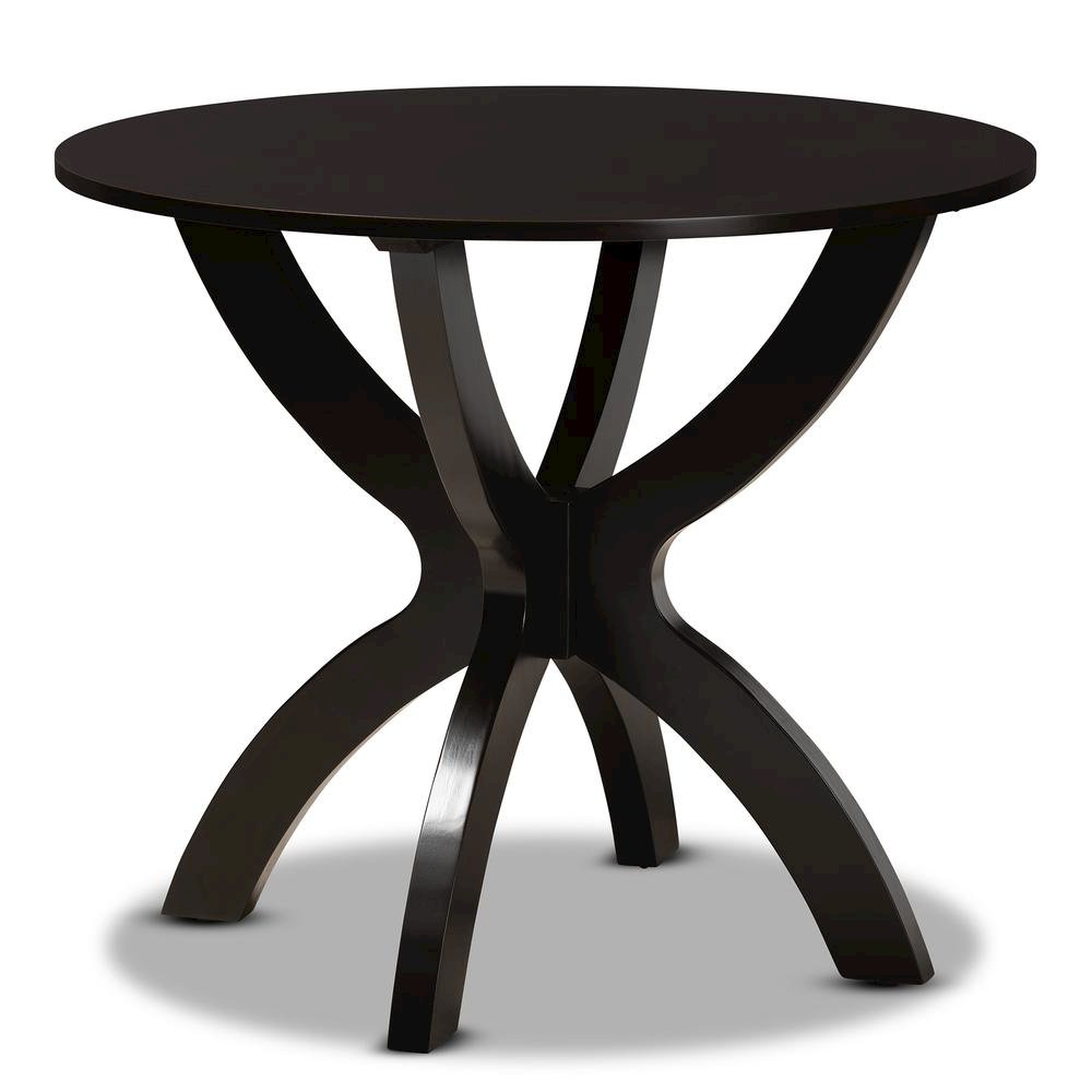 Grey Fabric Upholstered and Dark Brown Finished Wood 5-Piece Dining Set