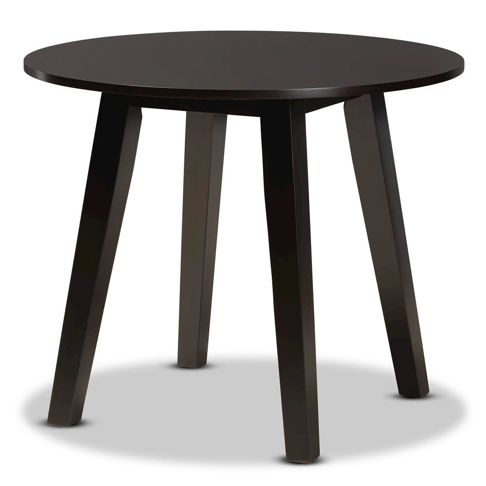 Grey Fabric Upholstered and Walnut Brown Finished Wood 5-Piece Dining Set