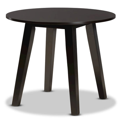 Grey Fabric Upholstered and Walnut Brown Finished Wood 5-Piece Dining Set