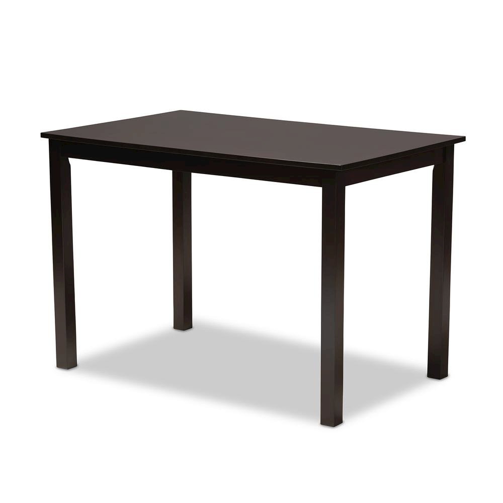 Grey Fabric Upholstered Espresso Brown Finished 5-Piece Wood Dining Set