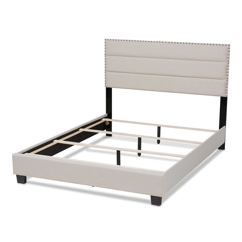 Ansa Modern and Contemporary Beige Fabric Upholstered Full Size Bed