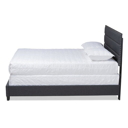 Ansa Modern and Contemporary Dark Grey Fabric Upholstered Full Size Bed
