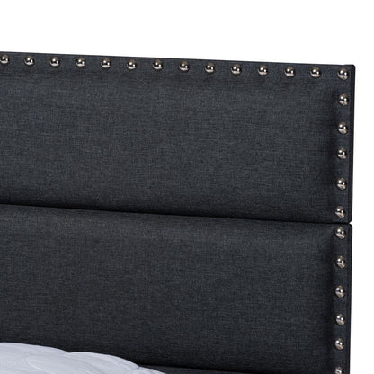 Ansa Modern and Contemporary Dark Grey Fabric Upholstered Full Size Bed
