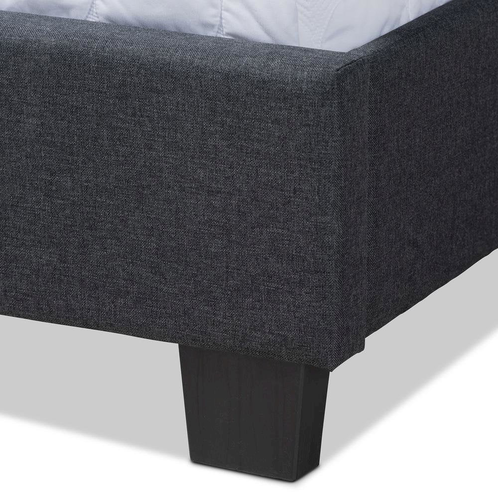 Ansa Modern and Contemporary Dark Grey Fabric Upholstered Full Size Bed