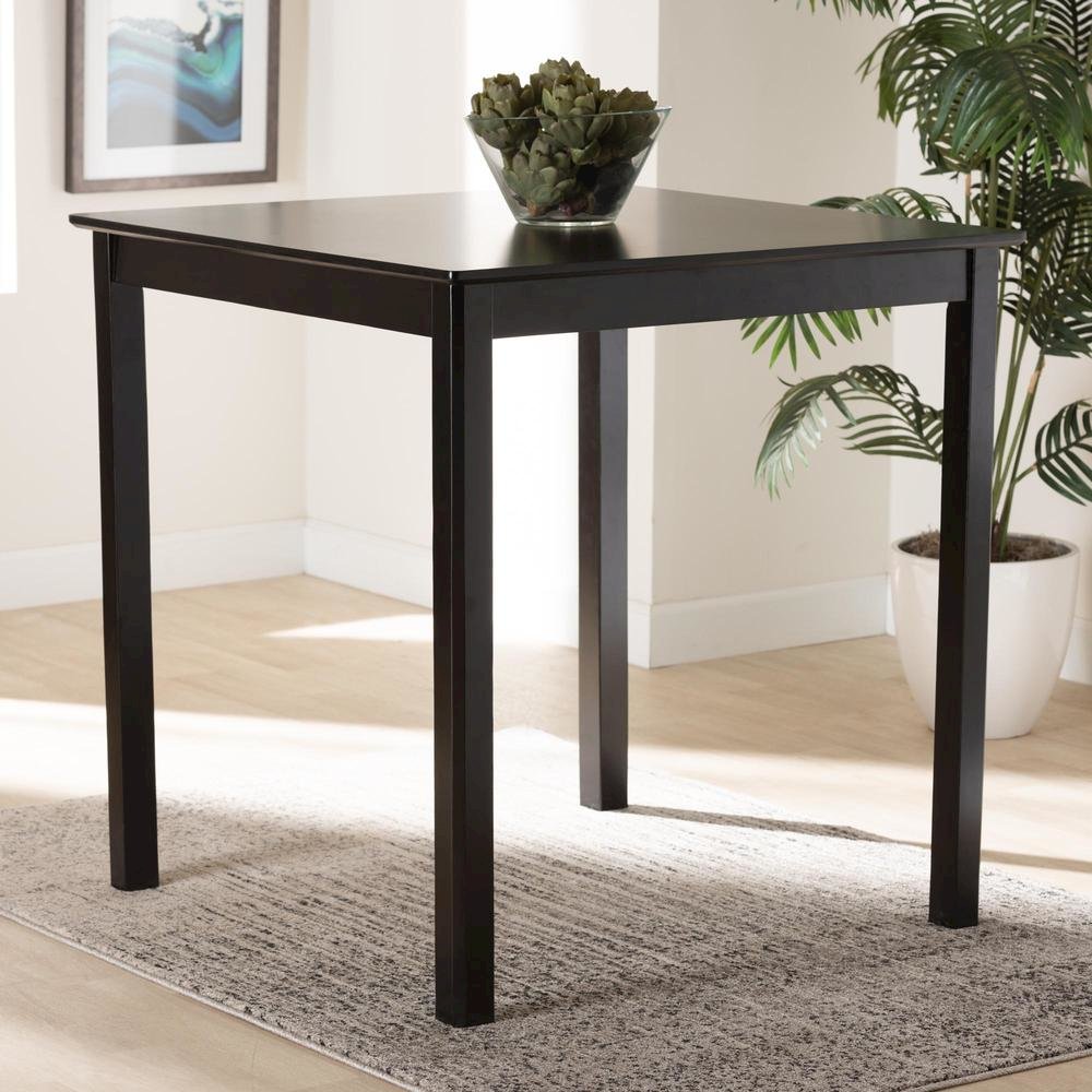 Lenoir Modern Espresso Brown Finished Wood Counter Height Pub Table