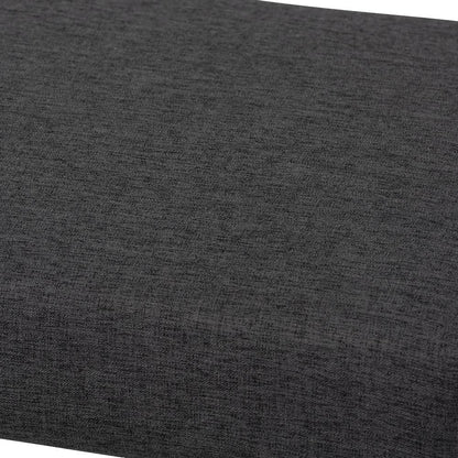 Dark Grey Fabric Upholstered Walnut Brown Finished Boomerang Bench