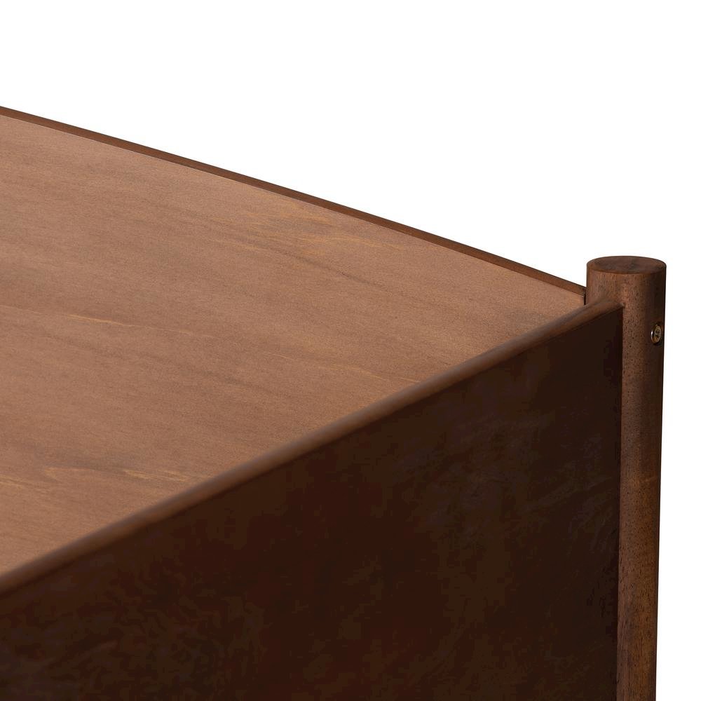Veles Mid-Century Modern Ash Wanut Finished Wood Daybed with Trundle