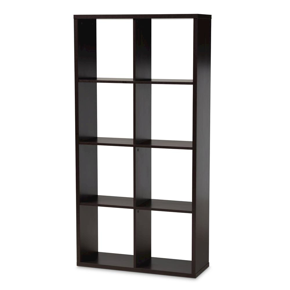 Dark Brown Finished 8-Cube Multipurpose Storage Shelf