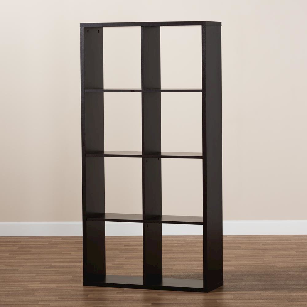 Dark Brown Finished 8-Cube Multipurpose Storage Shelf
