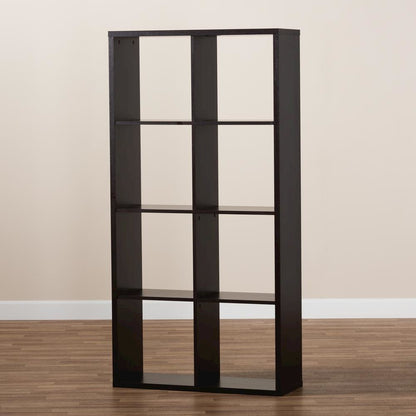 Dark Brown Finished 8-Cube Multipurpose Storage Shelf