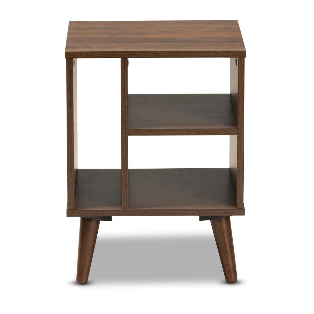 Baxton Studio Sami Mid-Century Modern Walnut Finished Wood End Table
