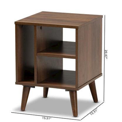 Baxton Studio Sami Mid-Century Modern Walnut Finished Wood End Table