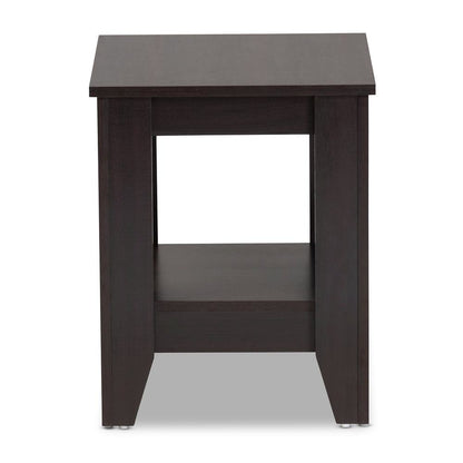 Baxton Studio Audra Modern and Contemporary Dark Brown Finished Wood End Table