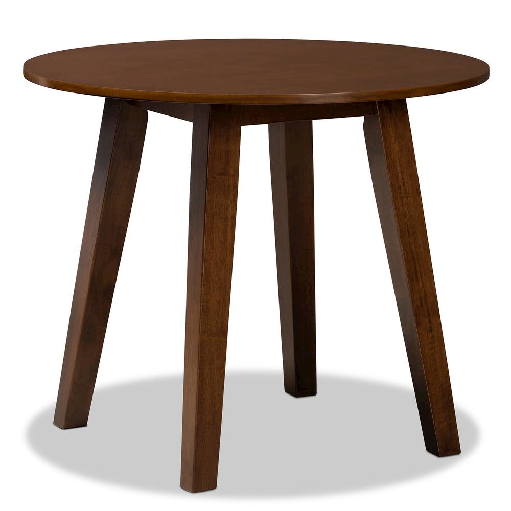 Grey Fabric Upholstered and Walnut Brown Finished Wood 5-Piece Dining Set