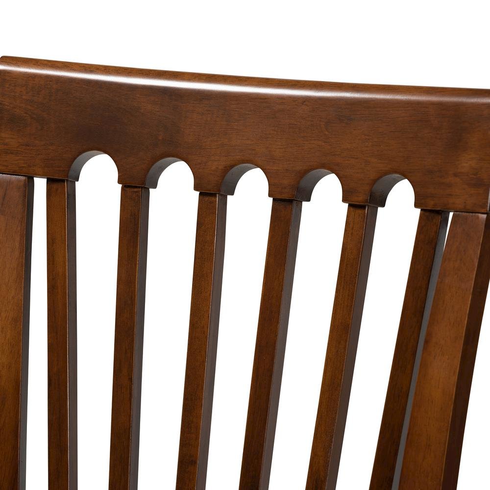 Grey Fabric Upholstered Walnut Brown Finished Wood Dining Chair Set