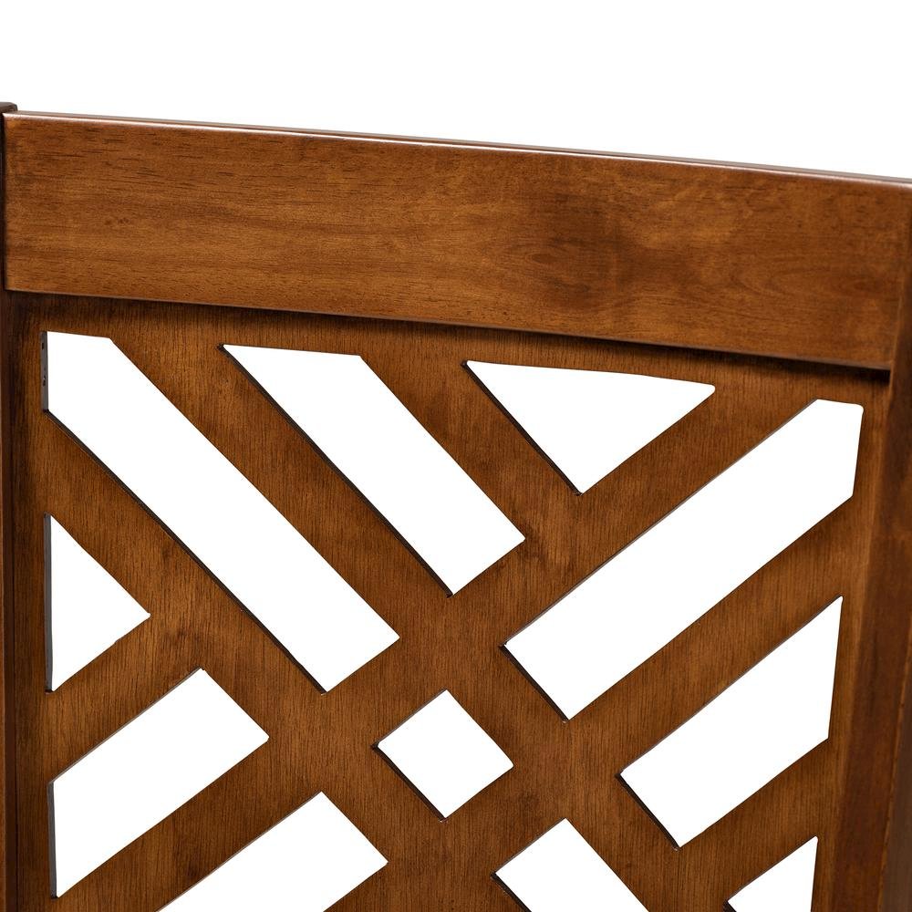 Grey Fabric Upholstered Walnut Brown Finished 4-Piece Wood Dining Chair Set Set
