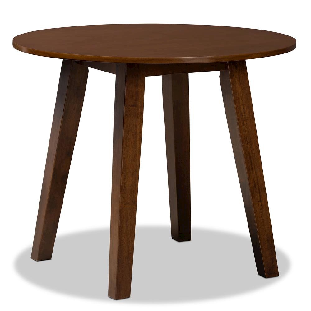 Grey Fabric Upholstered and Walnut Brown Finished Wood 5-Piece Dining Set