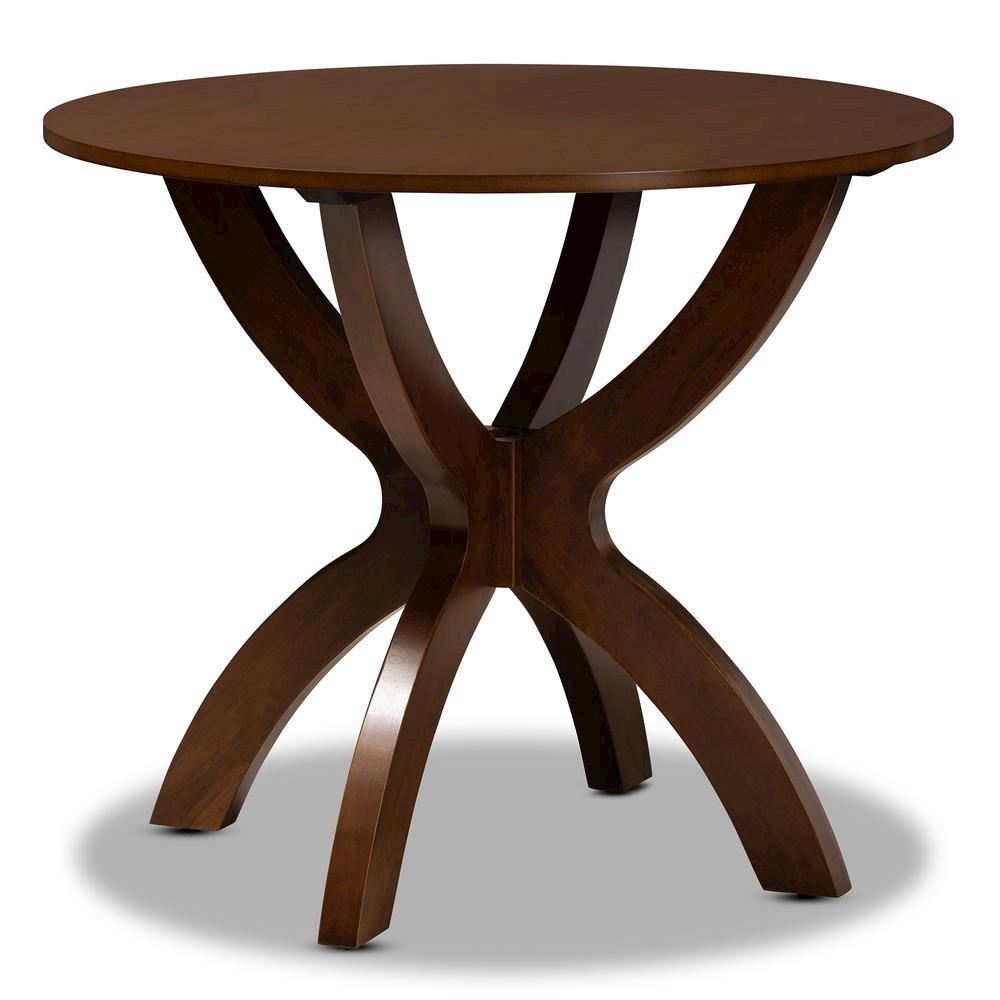 Grey Fabric Upholstered and Walnut Brown Finished Wood 5-Piece Dining Set