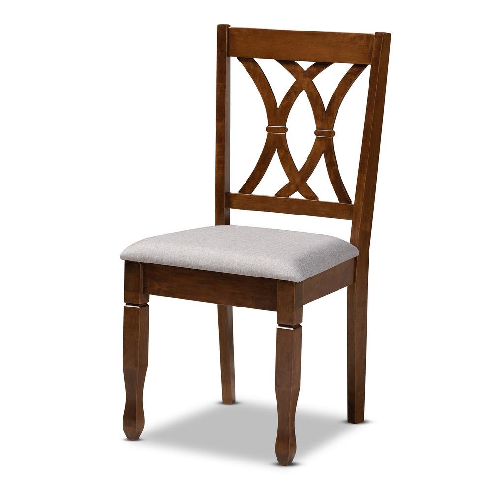 Walnut Brown Finished Wood 4-Piece Dining Chair Set Set