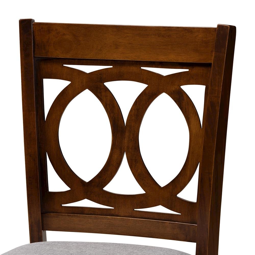 Walnut Brown Finished Wood 2-Piece Counter Height Pub Chair Set