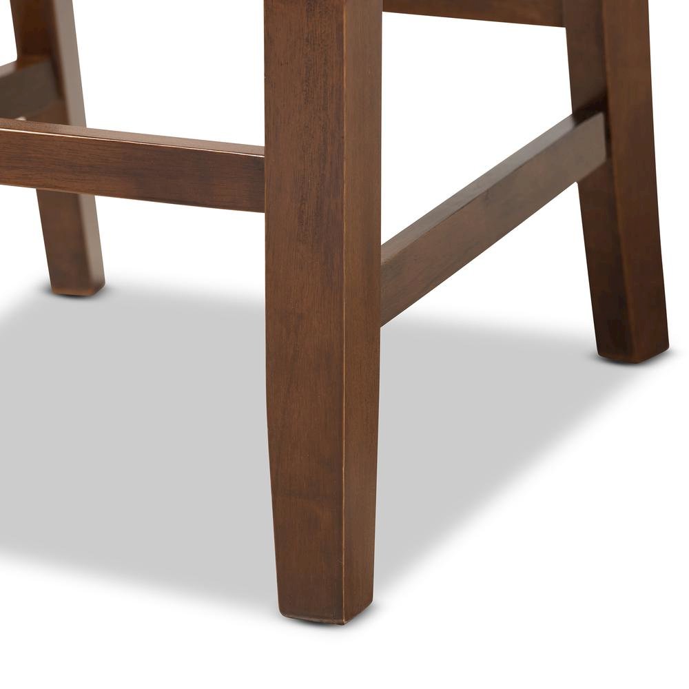 Walnut Brown Finished Wood 2-Piece Counter Height Pub Chair Set