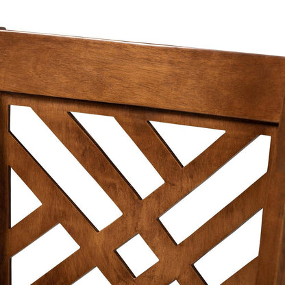 Walnut Brown Finished 2-Piece Wood Counter Height Pub Chair Set Set