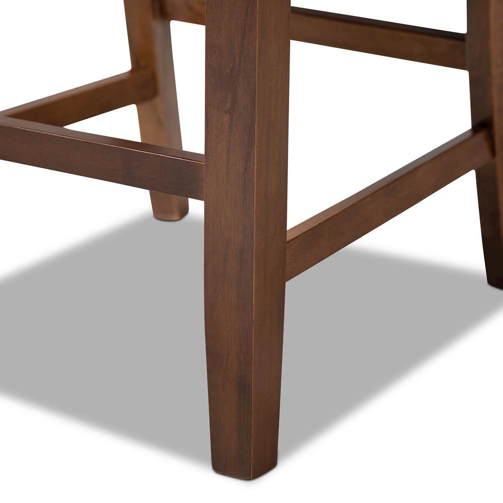 Walnut Brown Finished 2-Piece Wood Counter Height Pub Chair Set Set