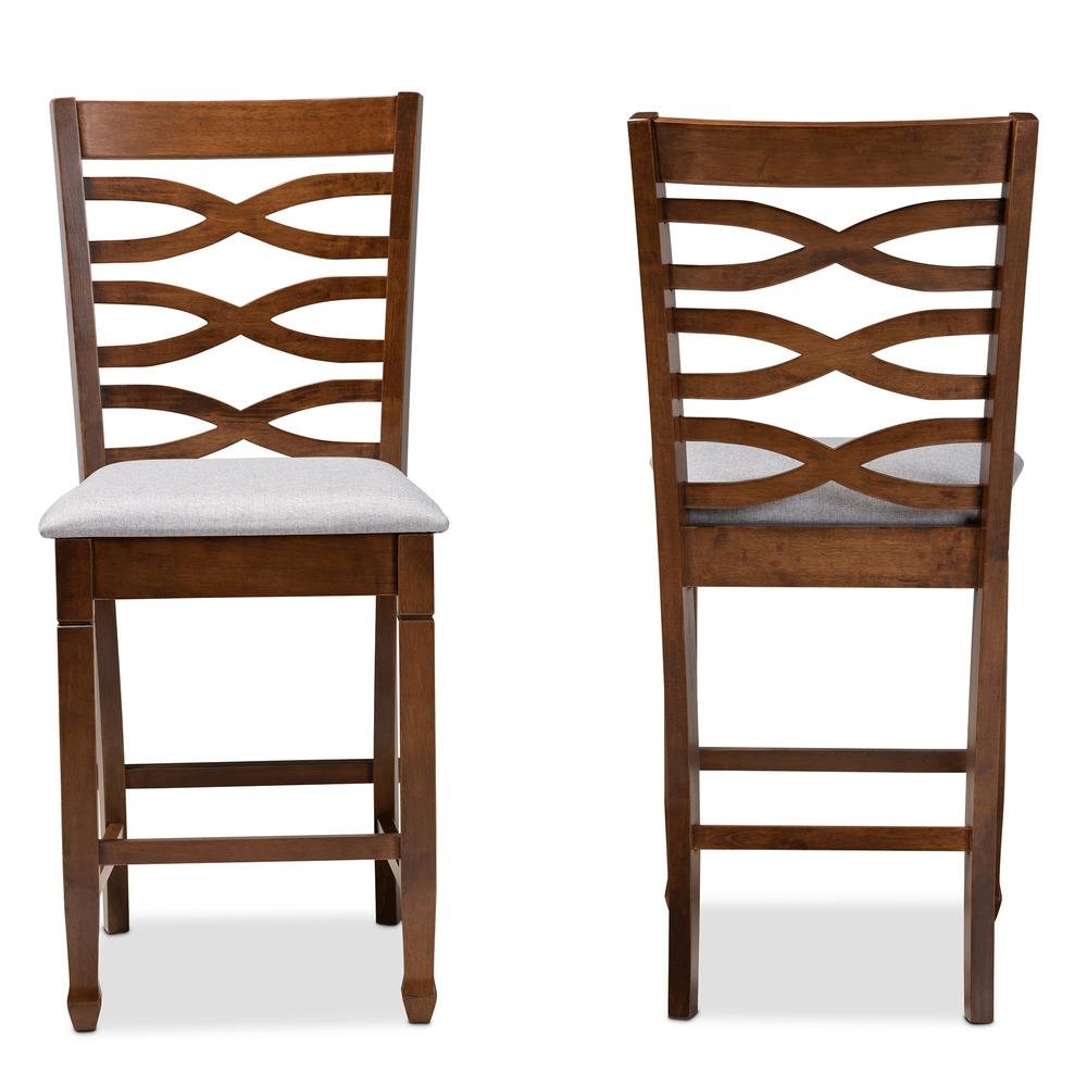 Walnut Brown Finished 2-Piece Wood Counter Height Pub Chair Set Set