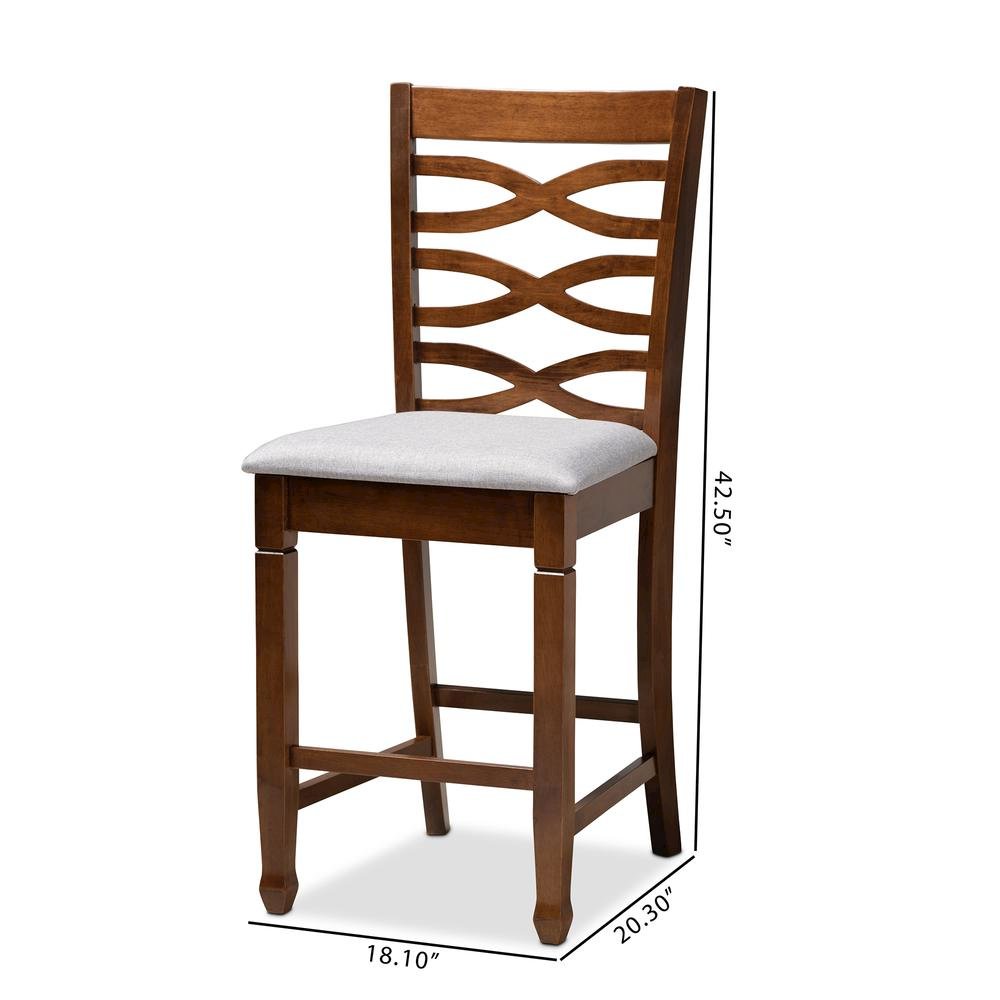 Walnut Brown Finished 2-Piece Wood Counter Height Pub Chair Set Set