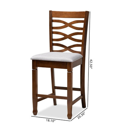 Walnut Brown Finished 2-Piece Wood Counter Height Pub Chair Set Set