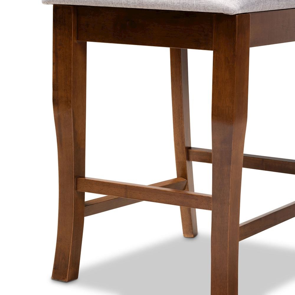 Walnut Brown Finished Wood 2-Piece Counter Height Pub Chair Set