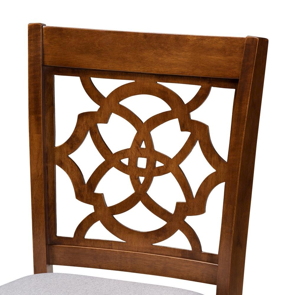 Walnut Brown Finished Wood 2-Piece Counter Height Pub Chair Set