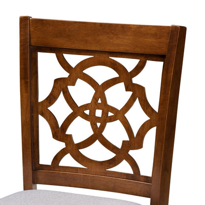 Walnut Brown Finished Wood 2-Piece Counter Height Pub Chair Set