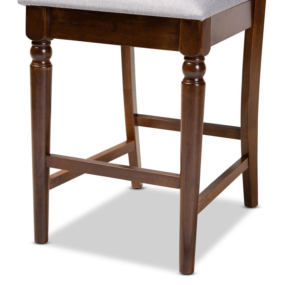 Walnut Brown Finished Wood 2-Piece Counter Height Pub Chair Set