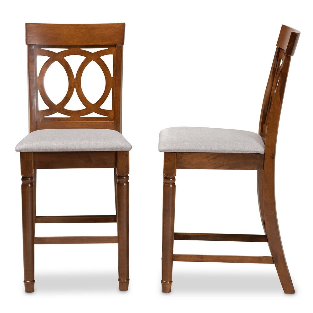 Walnut Brown Finished Wood 2-Piece Counter Height Pub Chair Set