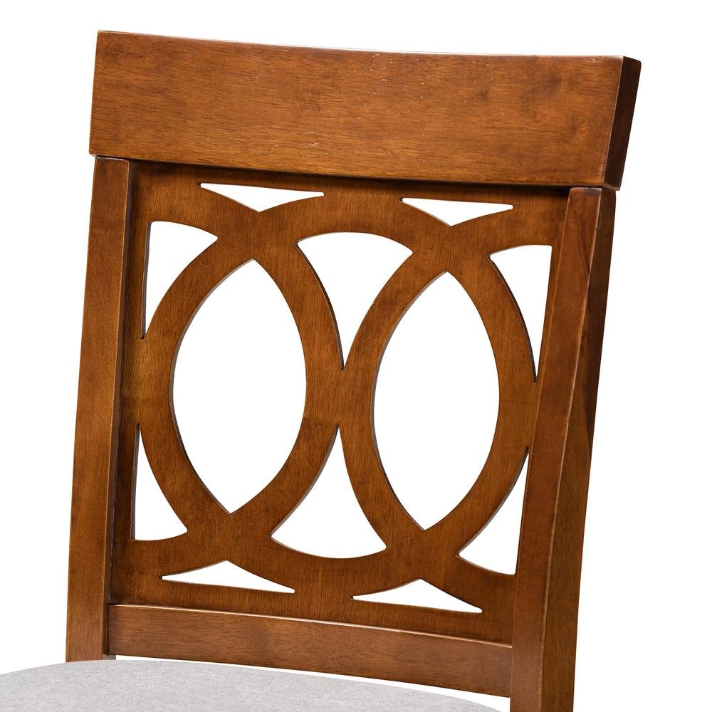 Walnut Brown Finished Wood 2-Piece Counter Height Pub Chair Set