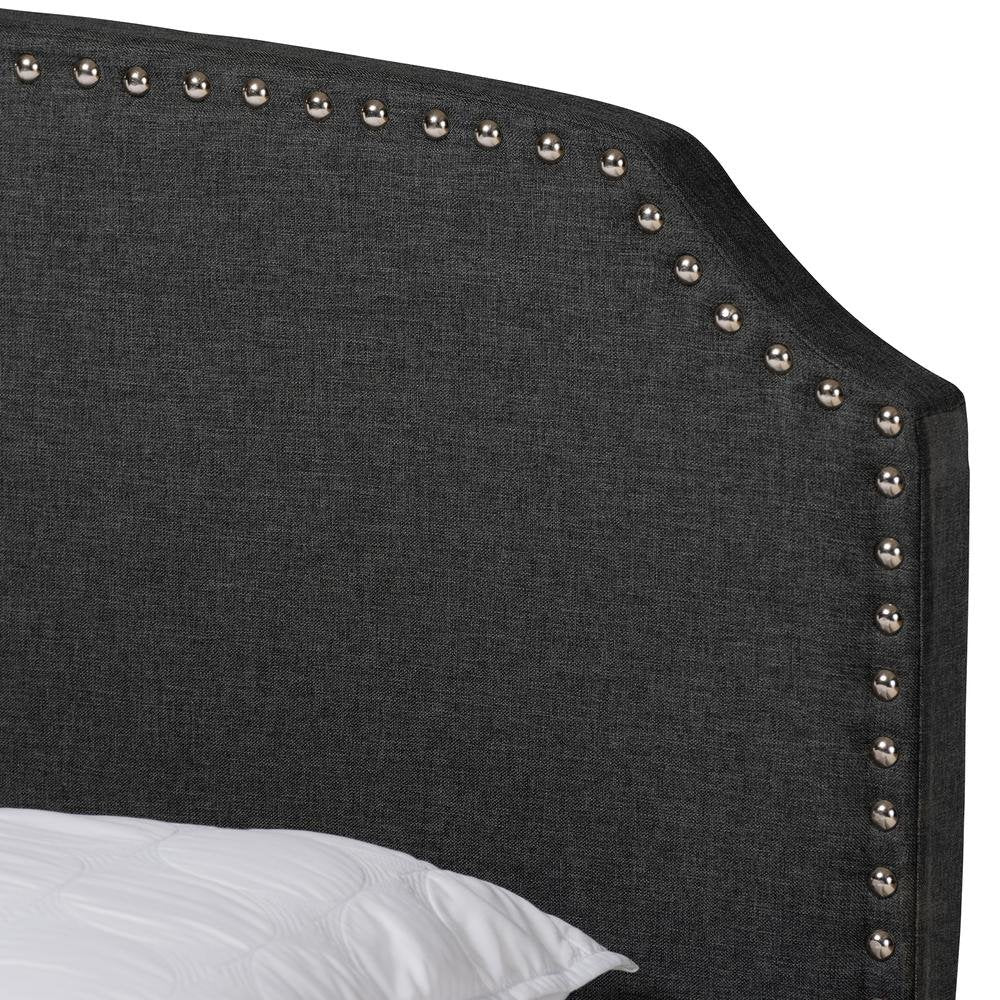 Larese Dark Grey Fabric Upholstered 2-Drawer Queen Size Platform Storage Bed
