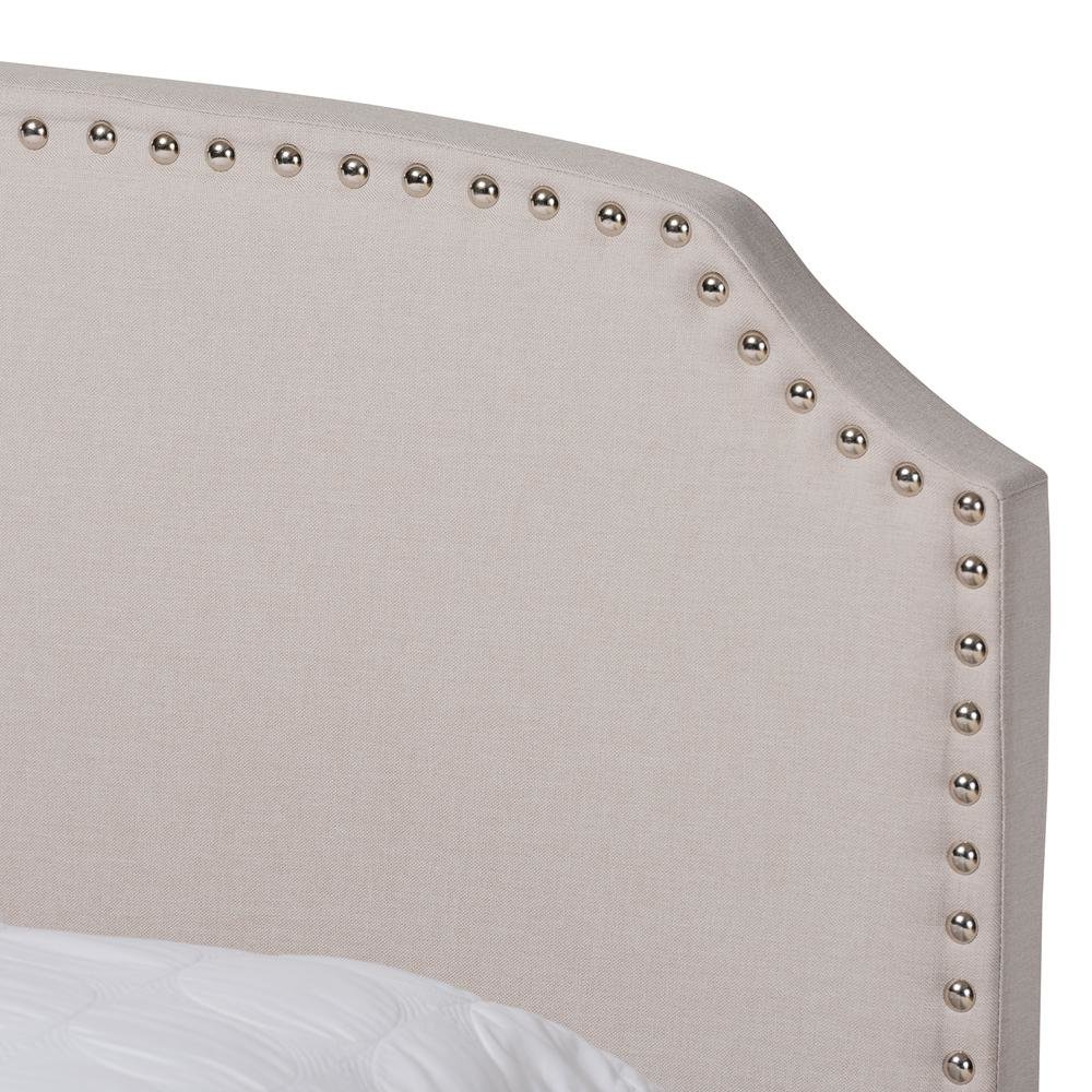 Larese Beige Fabric Upholstered 2-Drawer Queen Size Platform Storage Bed