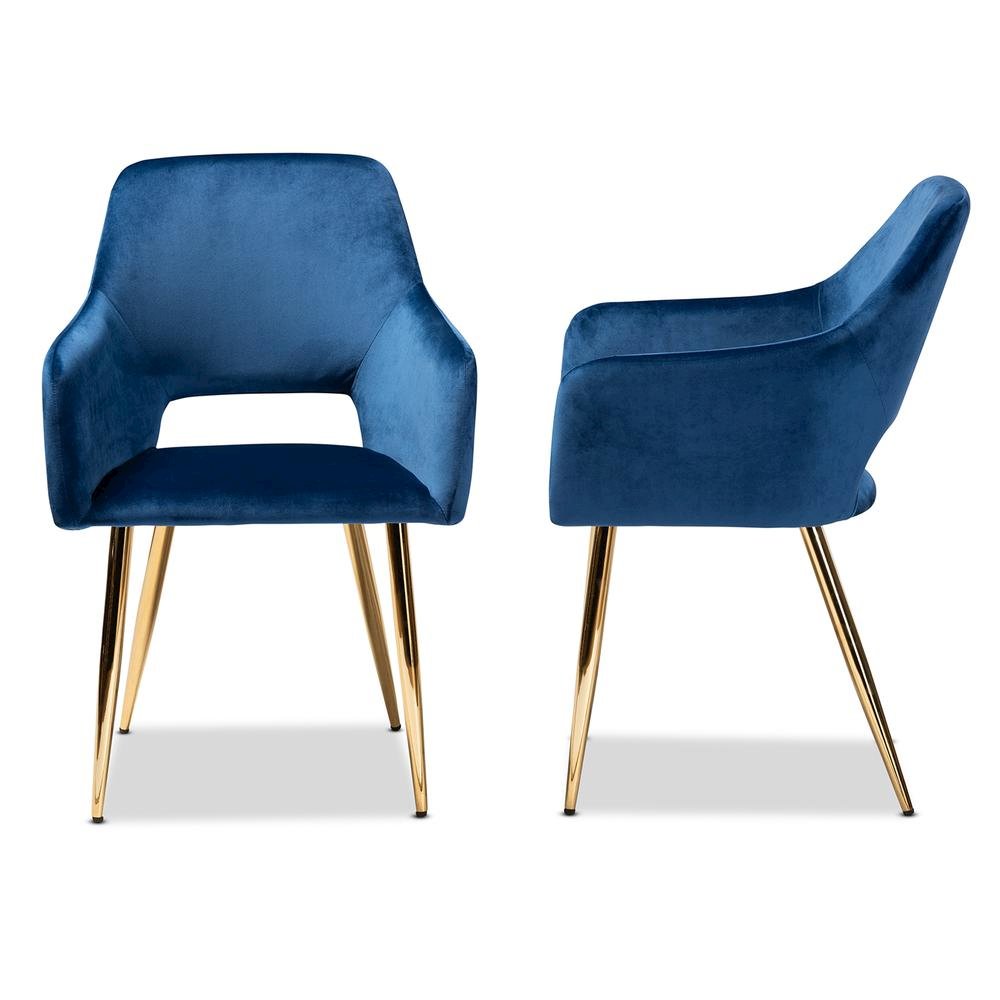 Gold Finished 2-Piece Metal Dining Chair Set