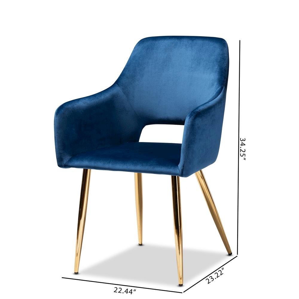 Gold Finished 2-Piece Metal Dining Chair Set