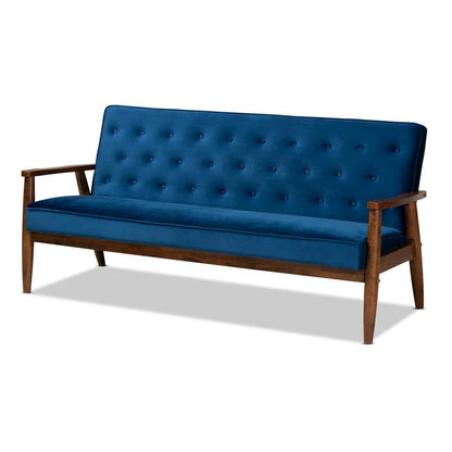 Walnut Finished 3-Piece Wooden Living Room Set