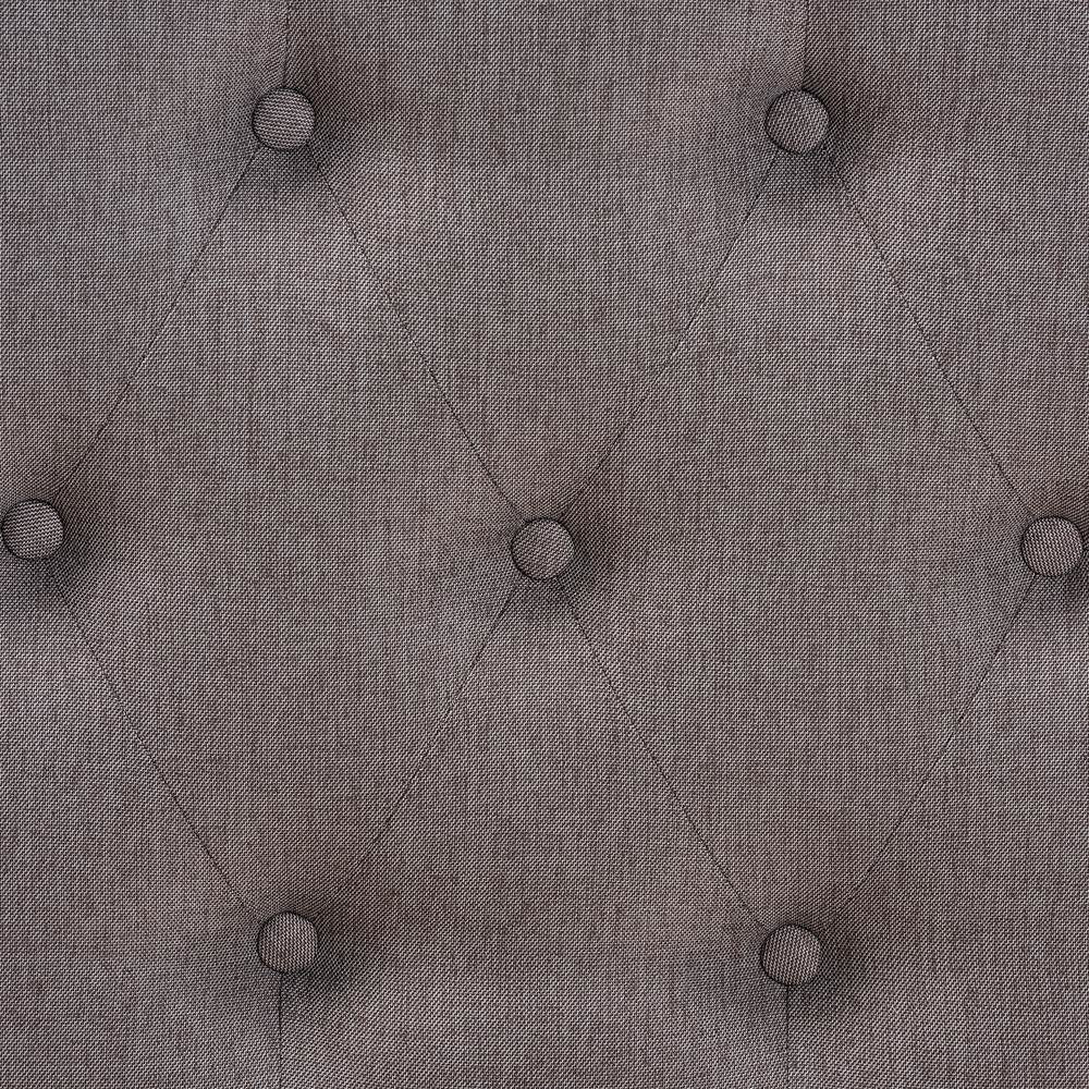 Naeva Mid-Century Modern Grey Fabric Upholstered Walnut Finished Wood Footstool