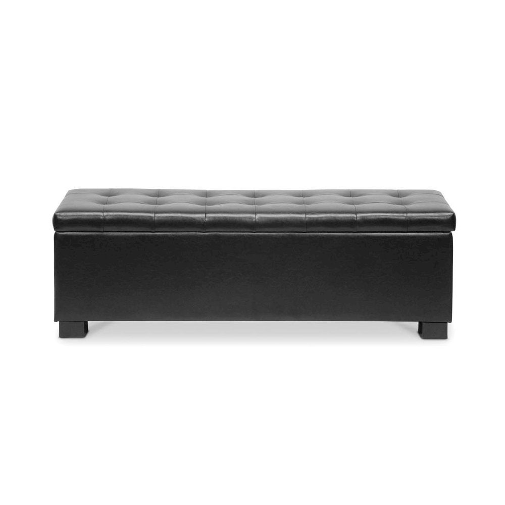 Baxton Studio Roanoke Contemporary Black Ottoman