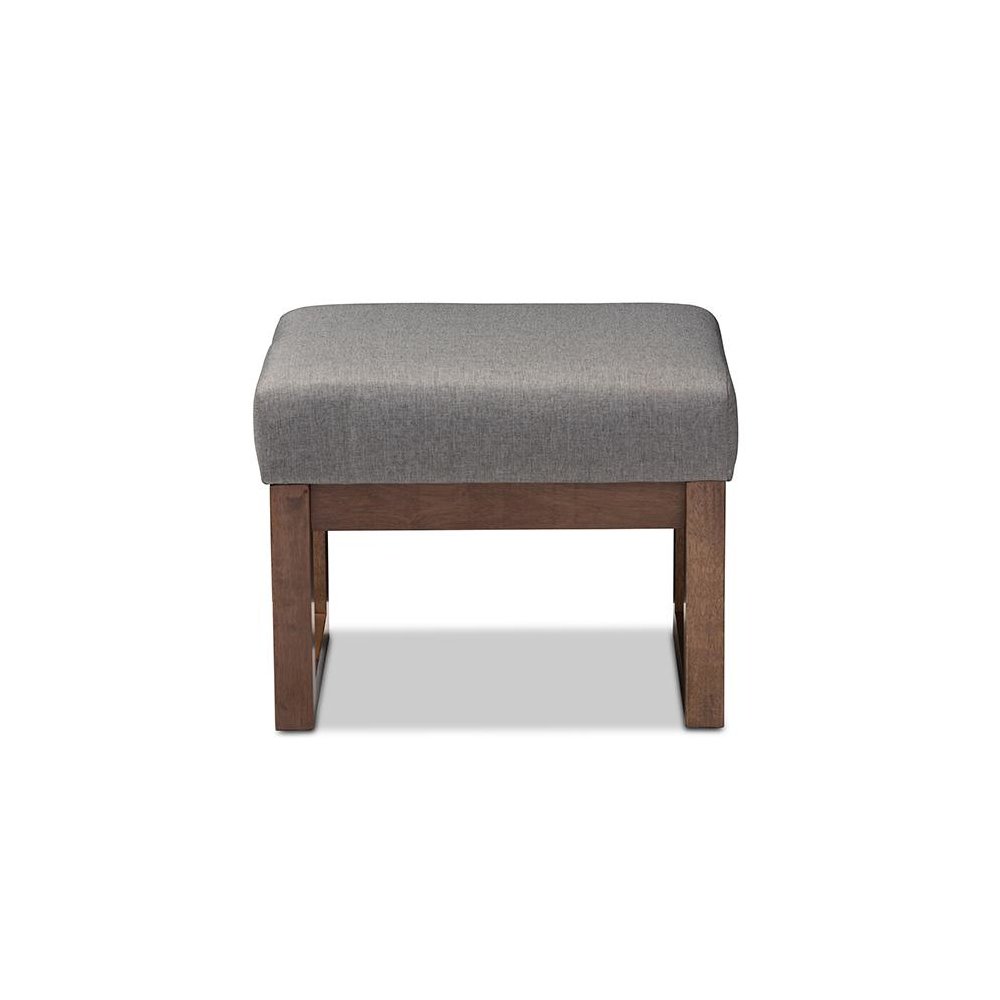 Grey Fabric Upholstered Rocking Chair and Ottoman Set