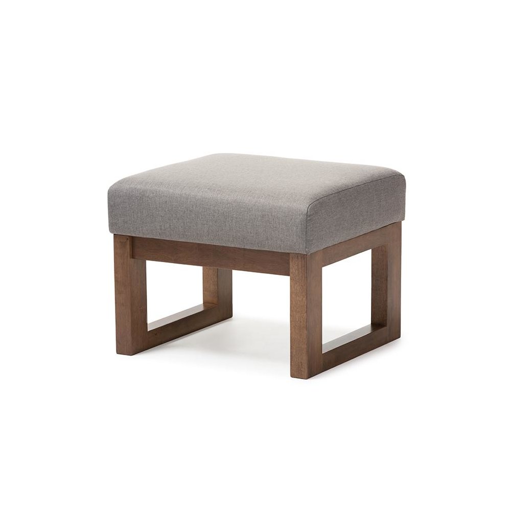 Grey Fabric Upholstered Rocking Chair and Ottoman Set
